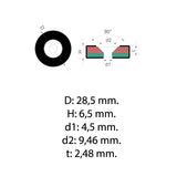 Countersunk gummimagnet, 20x7 mm