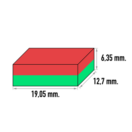 supermagnet, Block 19x13x6 mm.