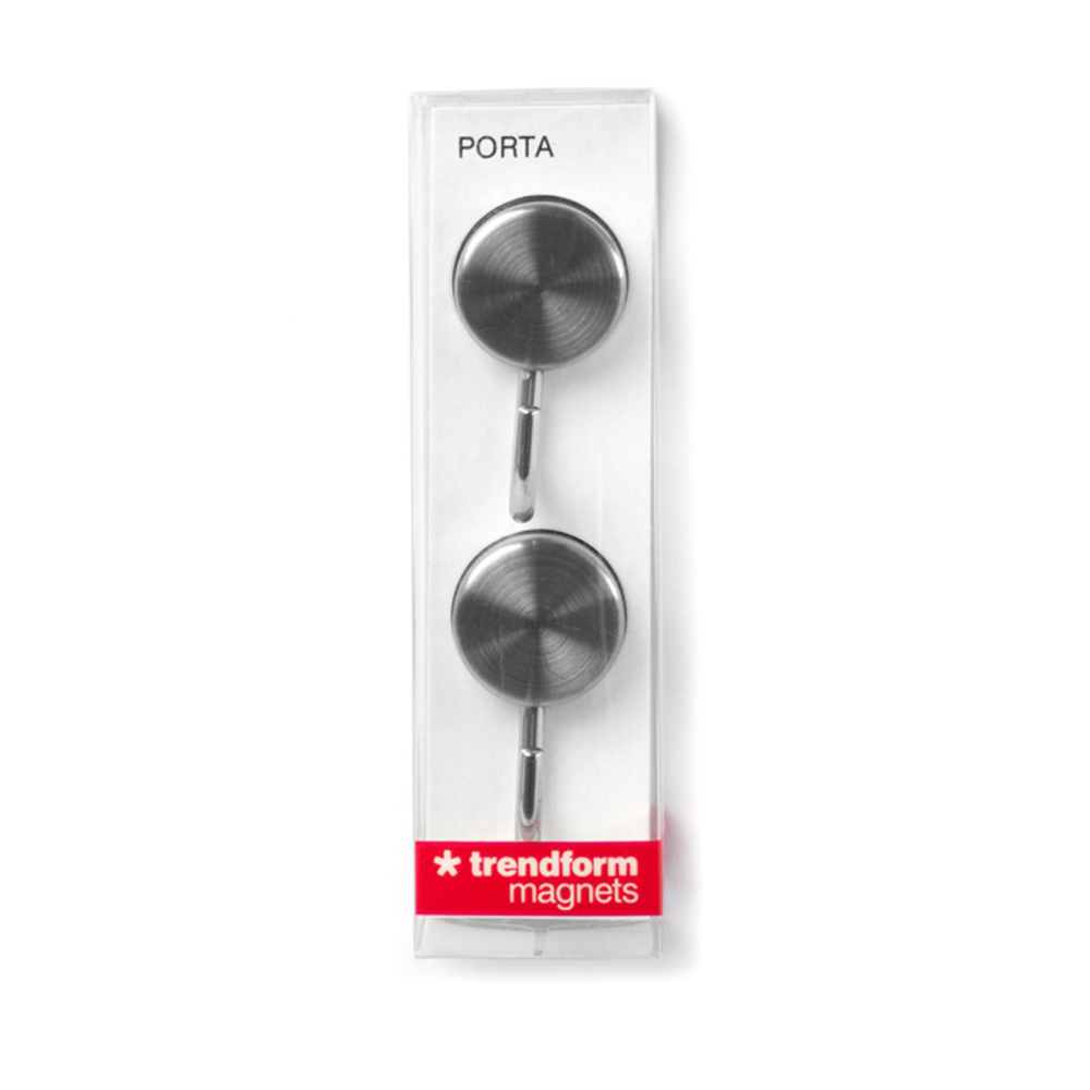 PORTA magnetkrokar silver 2-pack
