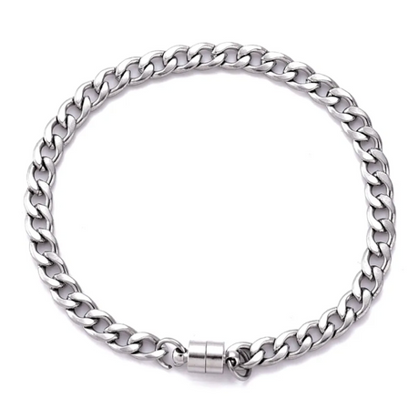 Magnetlås för smycken 20x6 mm., Silver (medium)