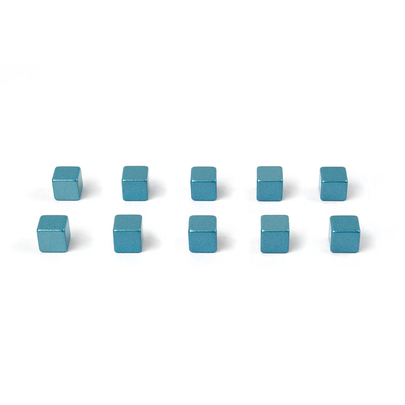 Färgade supermagneter 5x5x5 mm., 10-pack SKYBLUE