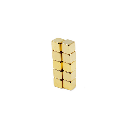 Supermagnet kub 5x5x5 mm. Guld