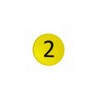 Whiteboardmagnet med siffran 2, gul