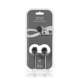 ZOO wrap kabelhållare svart/vit gris, 2-pack